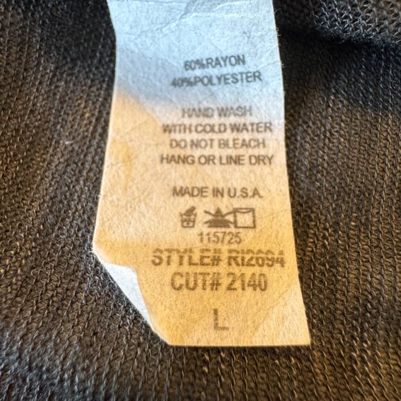 Just Kate Boho Top Large Black Heather Gray Crochet Back Loose Fit Festival - Picture 8 of 8